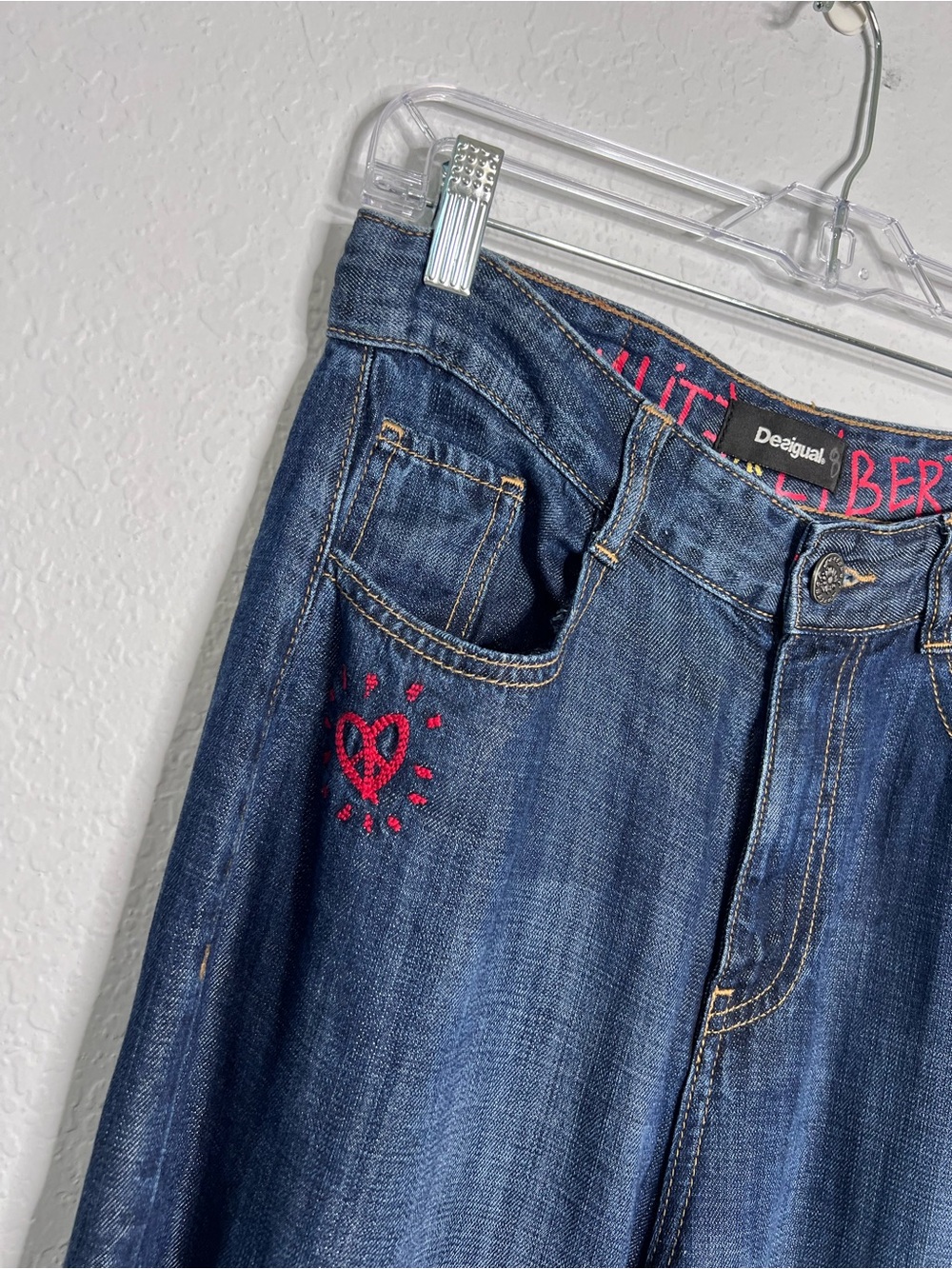 Desigual Super Wide Leg Jeans Women’s Size 28 Flare High Waisted C - Picture 4 of 15